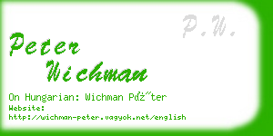 peter wichman business card